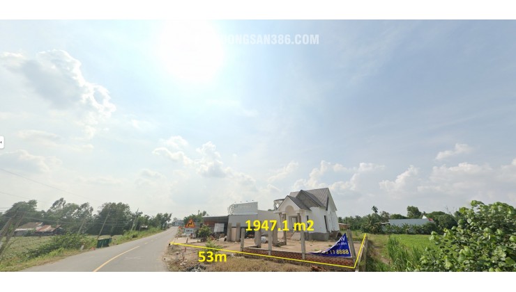 Phát mại Nhà tỉnh Lộ 908 ấp Tân Mỹ, xã Tân Thành, huyện Bình Tân, Vĩnh Long, 1947m2, Mt 53m, mTG